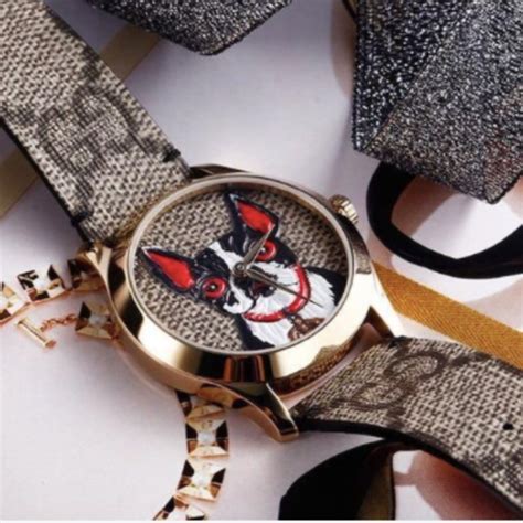 gucci boston terrier watch
